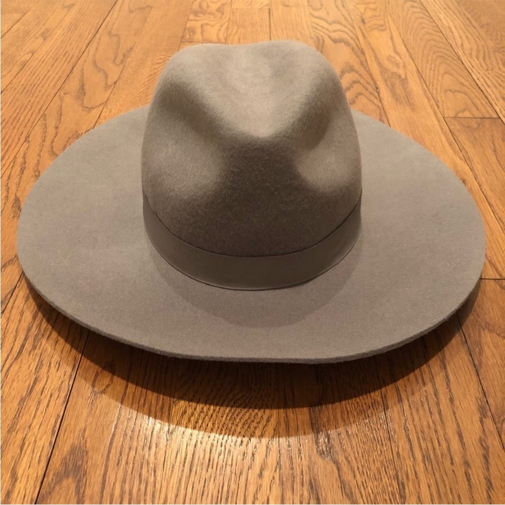 Topshop Gray Wide Brim Floppy Brim Hat - Picture 2 of 5